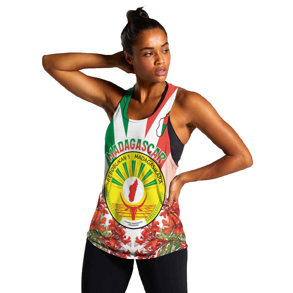 Personalized Madagasikara Women Racerback Tank Seal With Poinciana