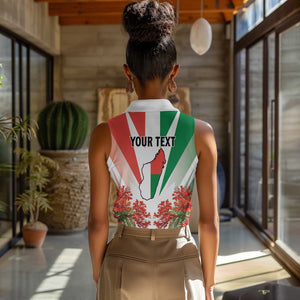 Personalized Madagasikara Women Sleeveless Polo Shirt Seal With Poinciana