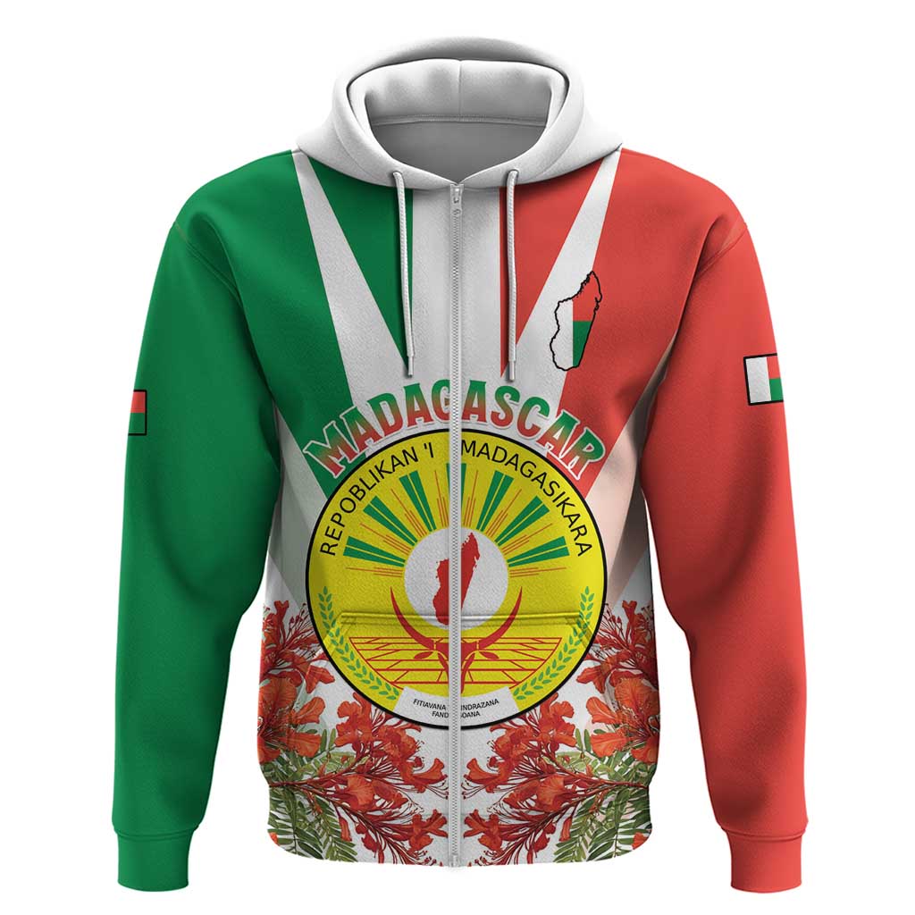 Personalized Madagasikara Zip Hoodie Seal With Poinciana