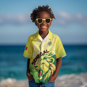 Custom Senegal Lions of Teranga Kid Hawaiian Shirt Rise to Glory