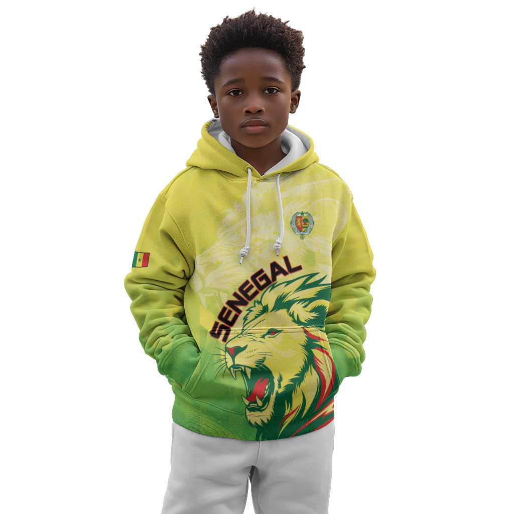 Custom Senegal Lions of Teranga Kid Hoodie Rise to Glory