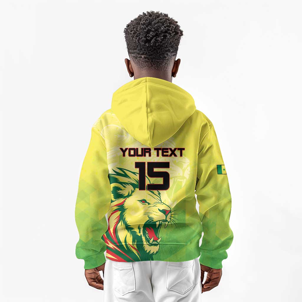 Custom Senegal Lions of Teranga Kid Hoodie Rise to Glory