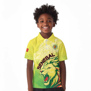 Custom Senegal Lions of Teranga Kid Polo Shirt Rise to Glory