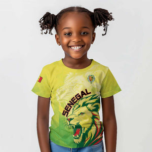 Custom Senegal Lions of Teranga Kid T shirt Rise to Glory