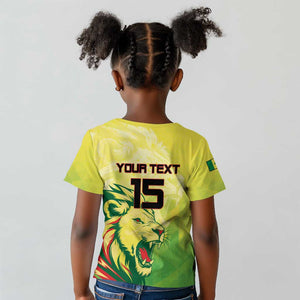 Custom Senegal Lions of Teranga Kid T shirt Rise to Glory