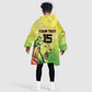 Custom Senegal Lions of Teranga Kid Wearable Blanket Hoodie Rise to Glory