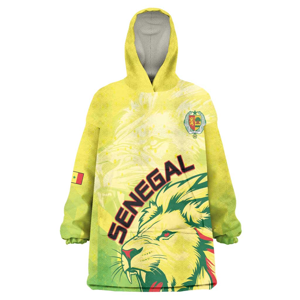 Custom Senegal Lions of Teranga Kid Wearable Blanket Hoodie Rise to Glory