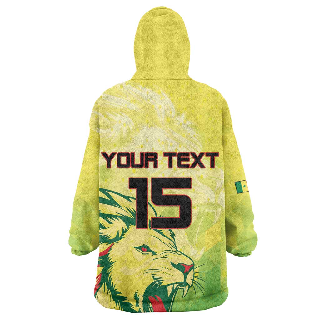 Custom Senegal Lions of Teranga Kid Wearable Blanket Hoodie Rise to Glory