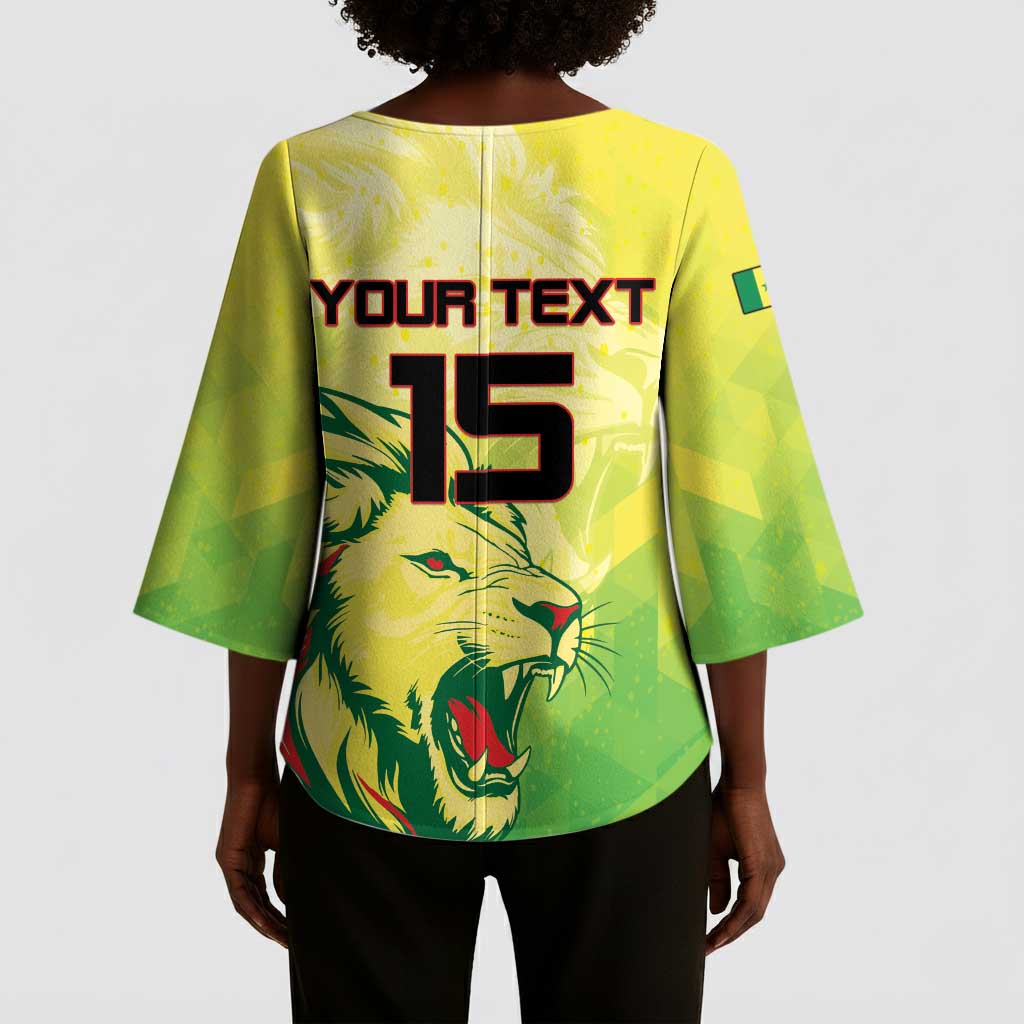 Custom Senegal Lions of Teranga Kimono Sleeve Blouse Rise to Glory