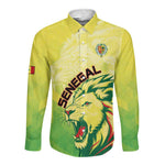 Custom Senegal Lions of Teranga Long Sleeve Button Shirt Rise to Glory