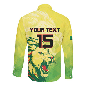 Custom Senegal Lions of Teranga Long Sleeve Button Shirt Rise to Glory