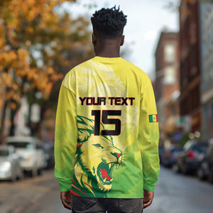 Custom Senegal Lions of Teranga Long Sleeve Shirt Rise to Glory
