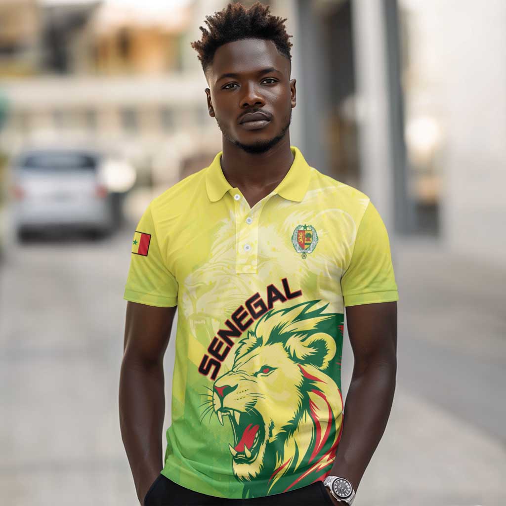 Custom Senegal Lions of Teranga Polo Shirt Rise to Glory