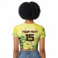 Custom Senegal Lions of Teranga Raglan Cropped T shirt Rise to Glory
