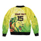 Custom Senegal Lions of Teranga Sleeve Zip Bomber Jacket Rise to Glory