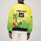 Custom Senegal Lions of Teranga Sleeve Zip Bomber Jacket Rise to Glory