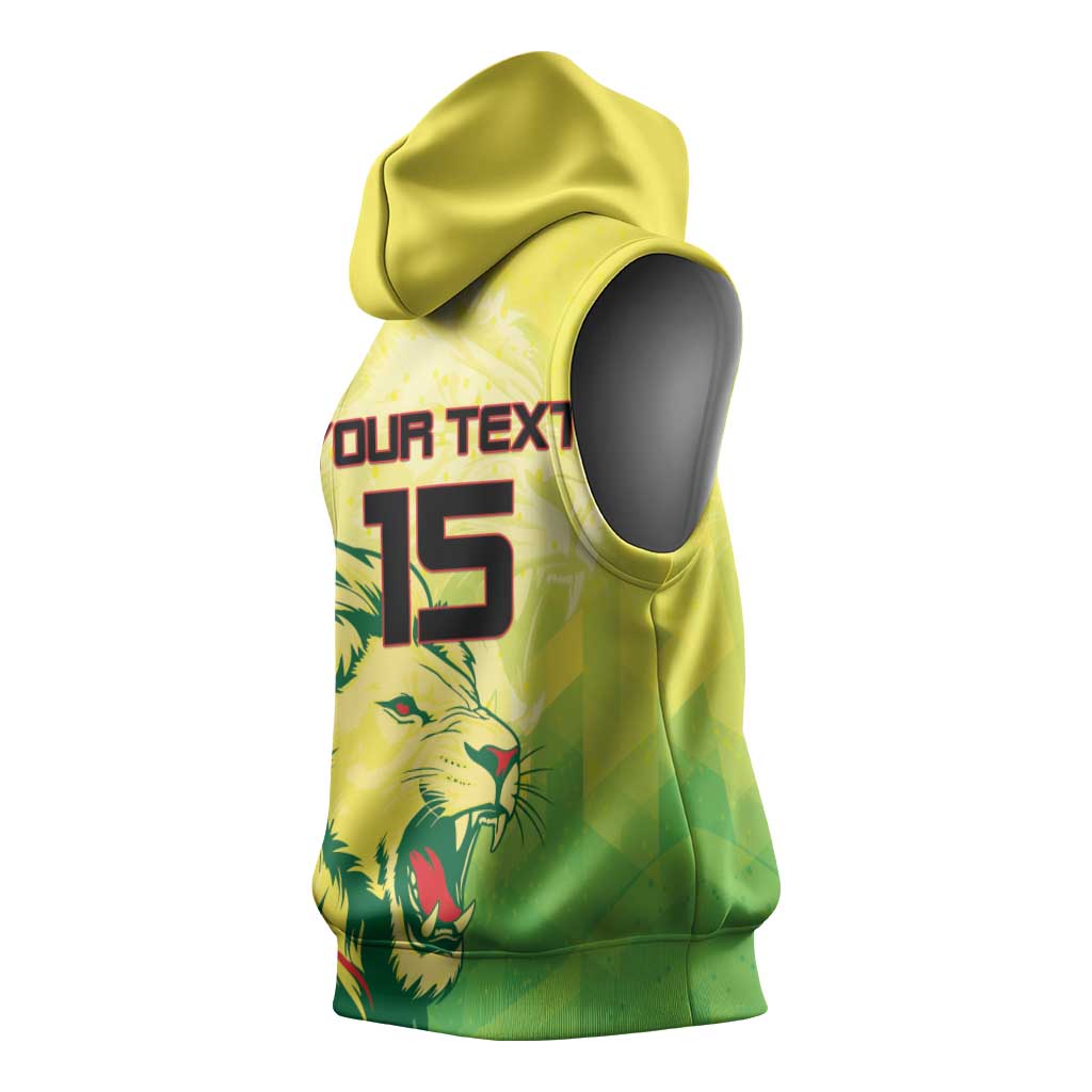 Custom Senegal Lions of Teranga Sleeveless Hoodie Rise to Glory
