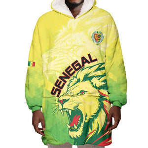Custom Senegal Lions of Teranga Wearable Blanket Hoodie Rise to Glory