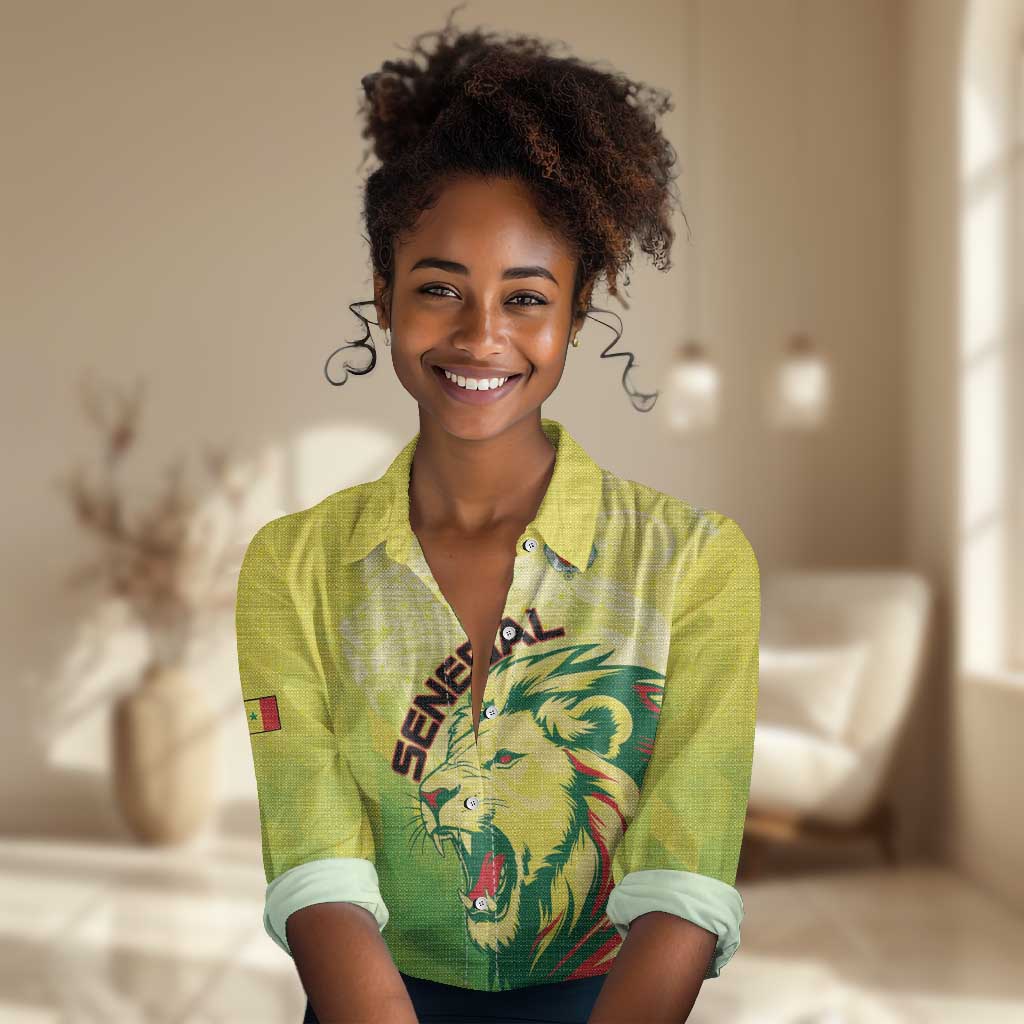 Custom Senegal Lions of Teranga Women Casual Shirt Rise to Glory