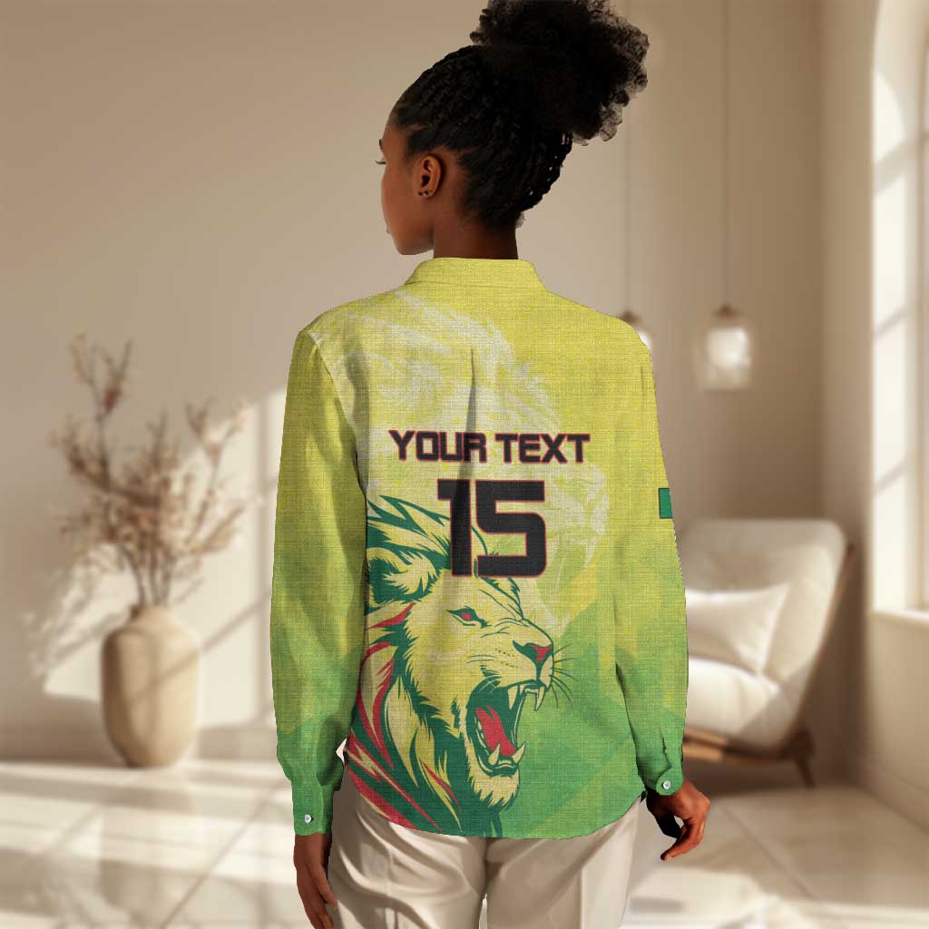 Custom Senegal Lions of Teranga Women Casual Shirt Rise to Glory