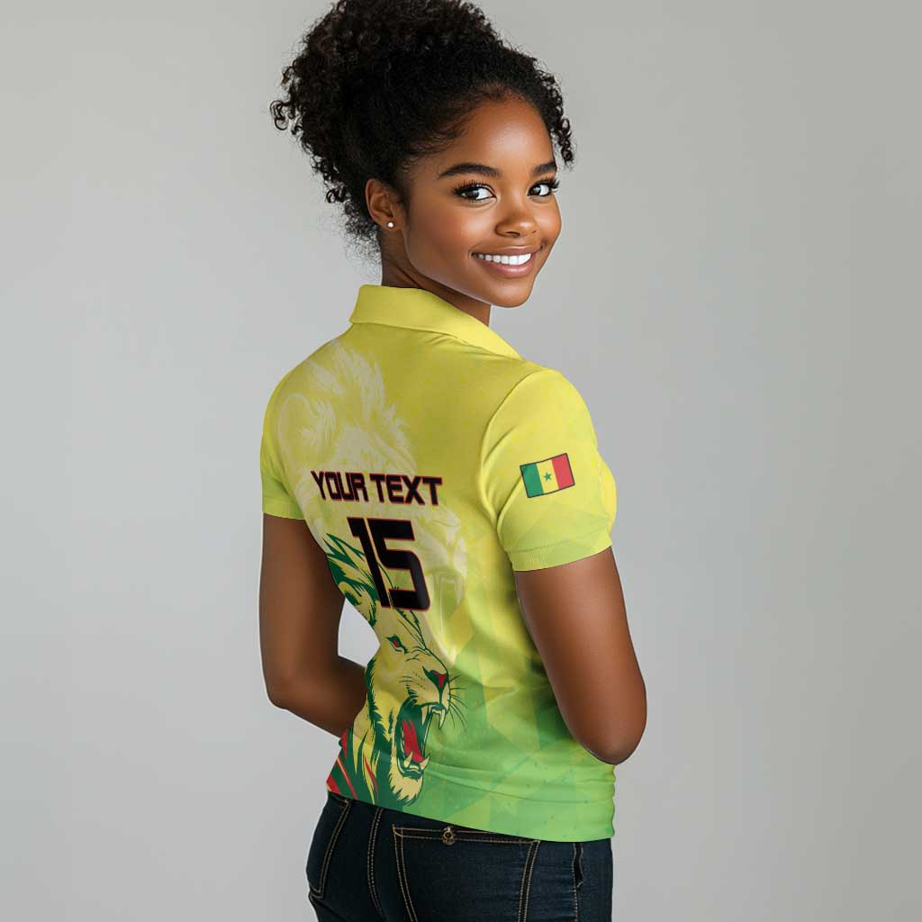 Custom Senegal Lions of Teranga Women Polo Shirt Rise to Glory
