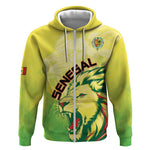Custom Senegal Lions of Teranga Zip Hoodie Rise to Glory