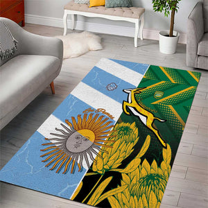 South Africa and Argentina Rugby Area Rug Sporty Style