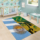 South Africa and Argentina Rugby Area Rug Sporty Style