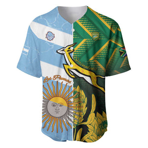 South Africa and Argentina Rugby Personalised Baseball Jersey Sporty Style