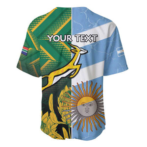 South Africa and Argentina Rugby Personalised Baseball Jersey Sporty Style
