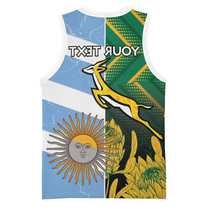 South Africa and Argentina Rugby Personalised Basketball Jersey Sporty Style - African Pride