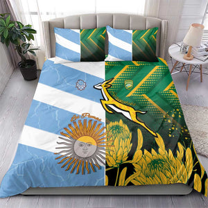 South Africa and Argentina Rugby Bedding Set Sporty Style