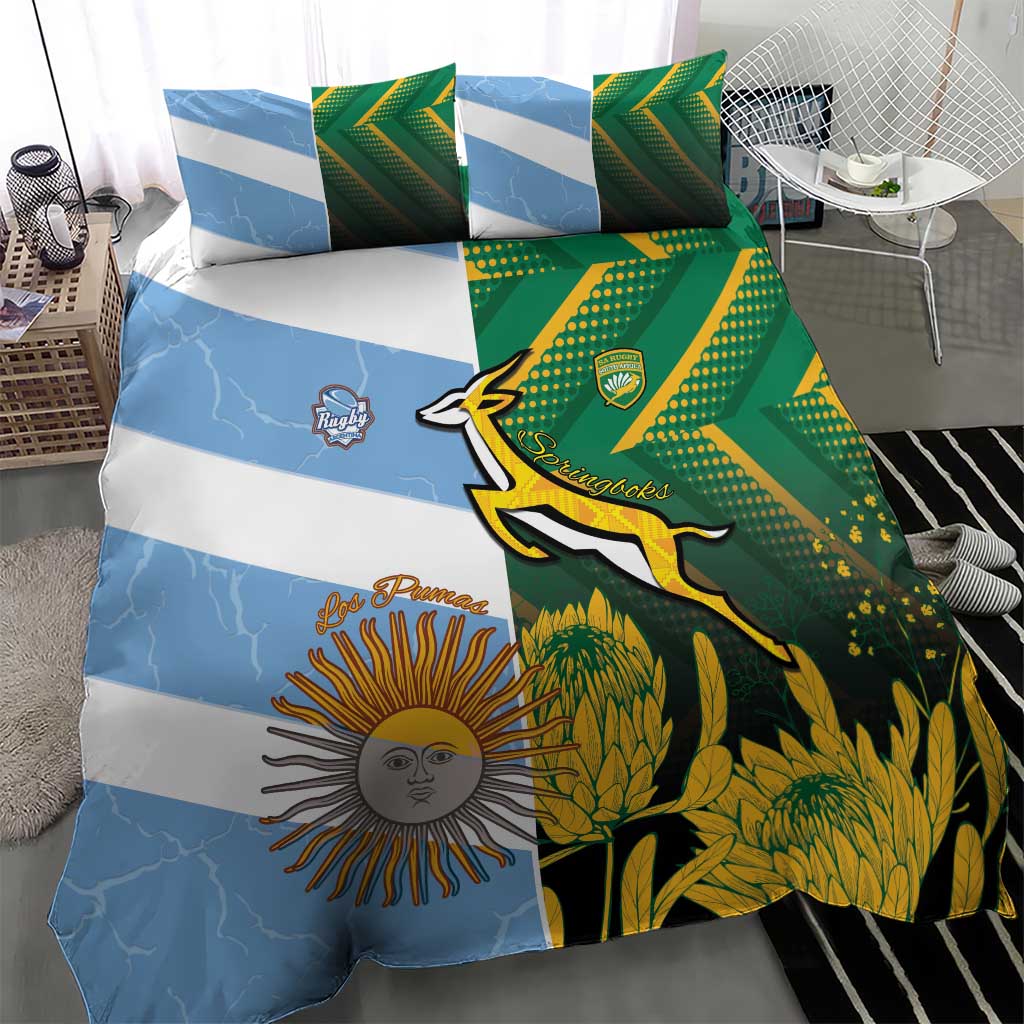 South Africa and Argentina Rugby Bedding Set Sporty Style