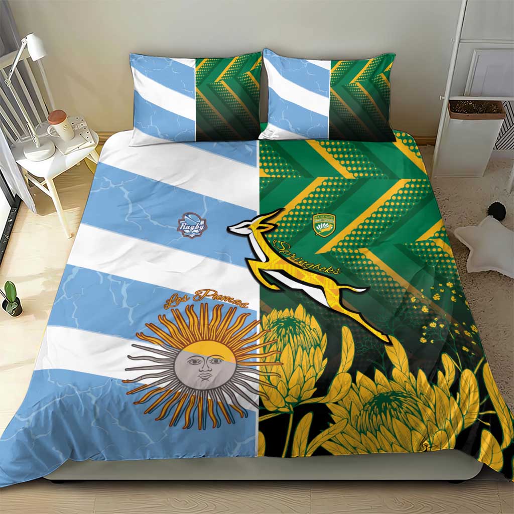 South Africa and Argentina Rugby Bedding Set Sporty Style