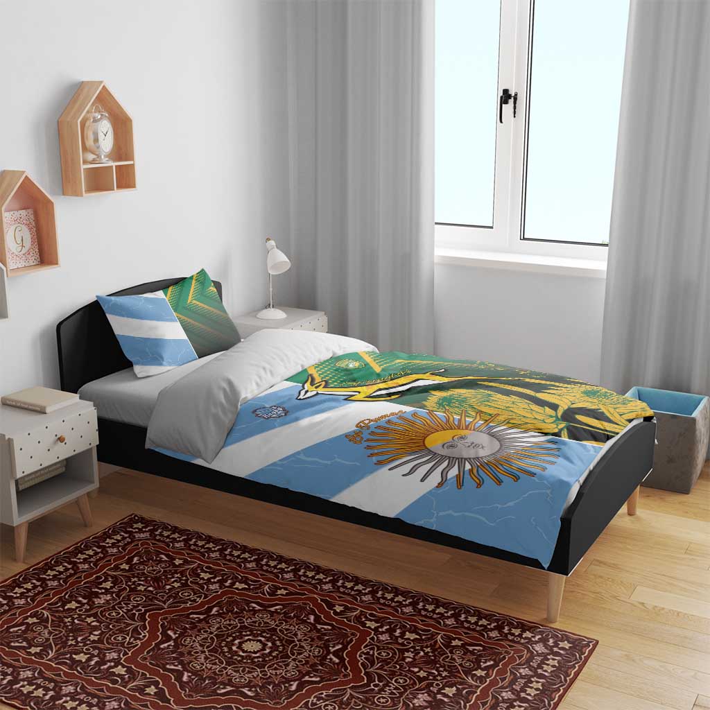 South Africa and Argentina Rugby Bedding Set Sporty Style