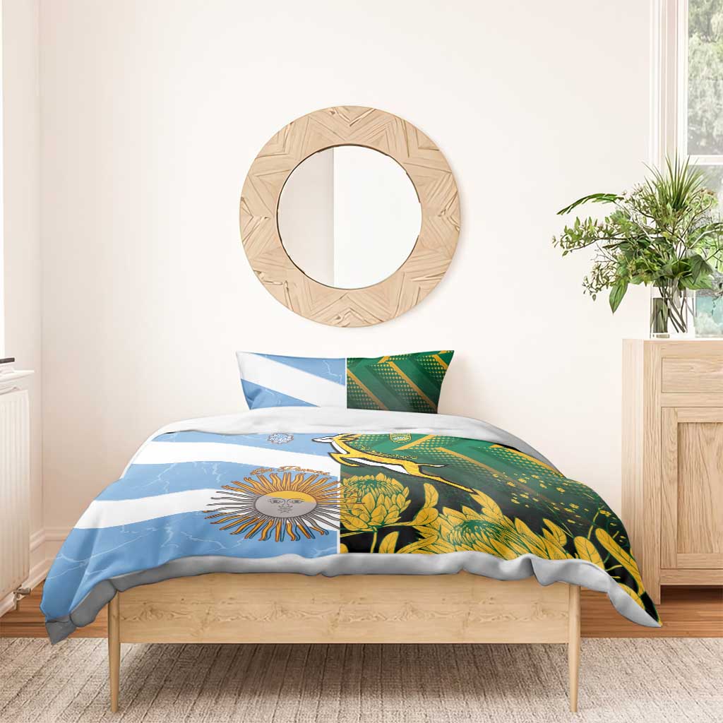 South Africa and Argentina Rugby Bedding Set Sporty Style