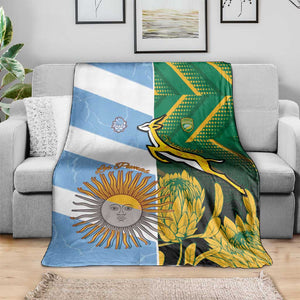 South Africa and Argentina Rugby Blanket Sporty Style