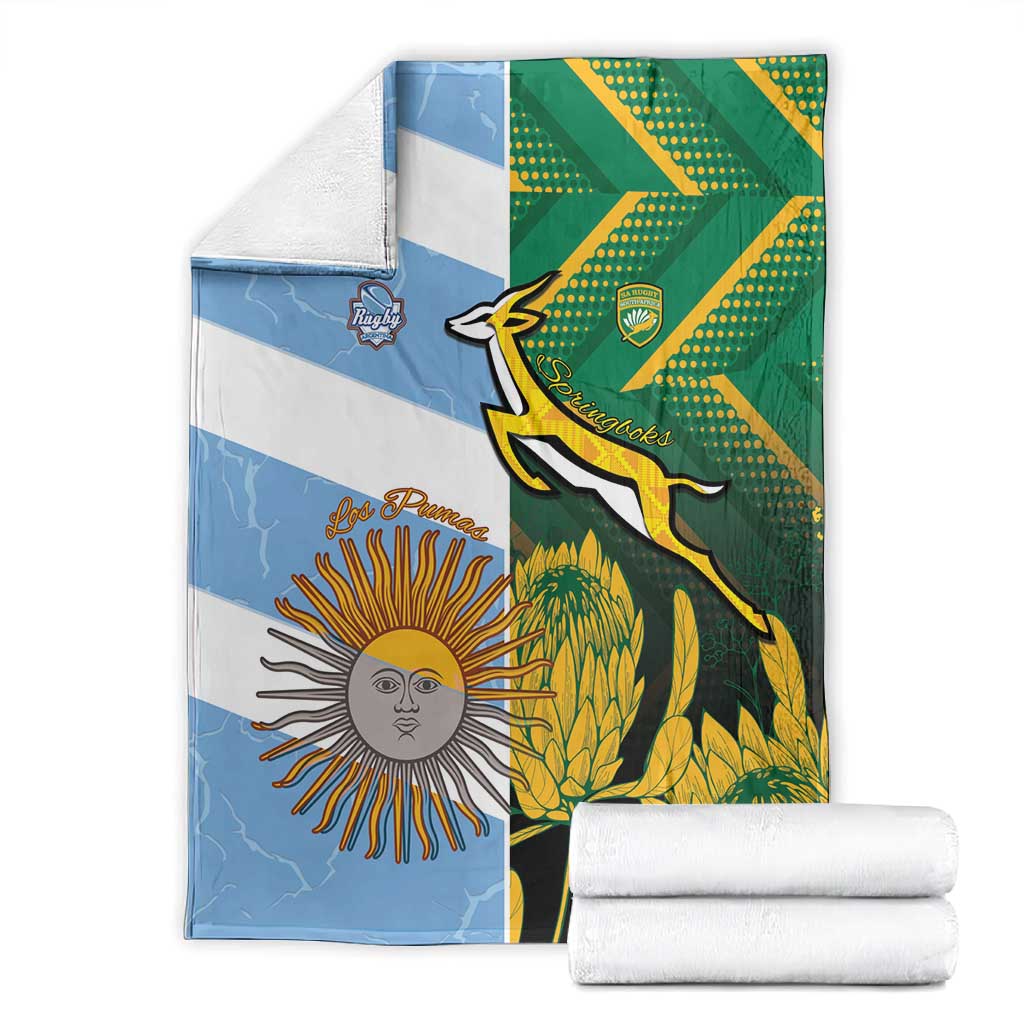 South Africa and Argentina Rugby Blanket Sporty Style
