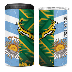 South Africa and Argentina Rugby Personalised 4 in 1 Can Cooler Tumbler Sporty Style