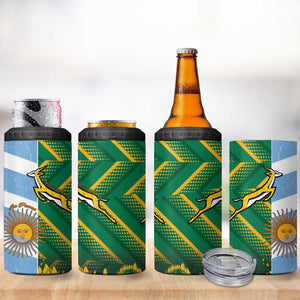 South Africa and Argentina Rugby Personalised 4 in 1 Can Cooler Tumbler Sporty Style