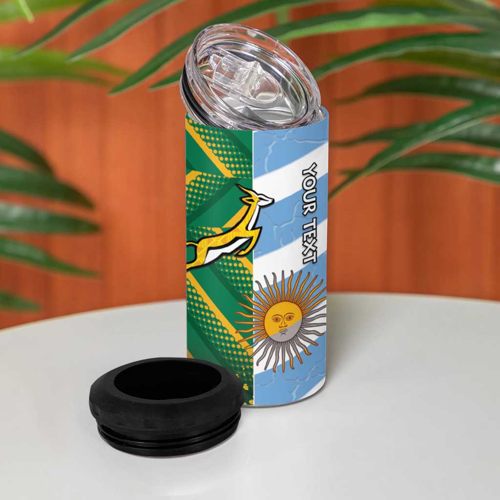 South Africa and Argentina Rugby Personalised 4 in 1 Can Cooler Tumbler Sporty Style