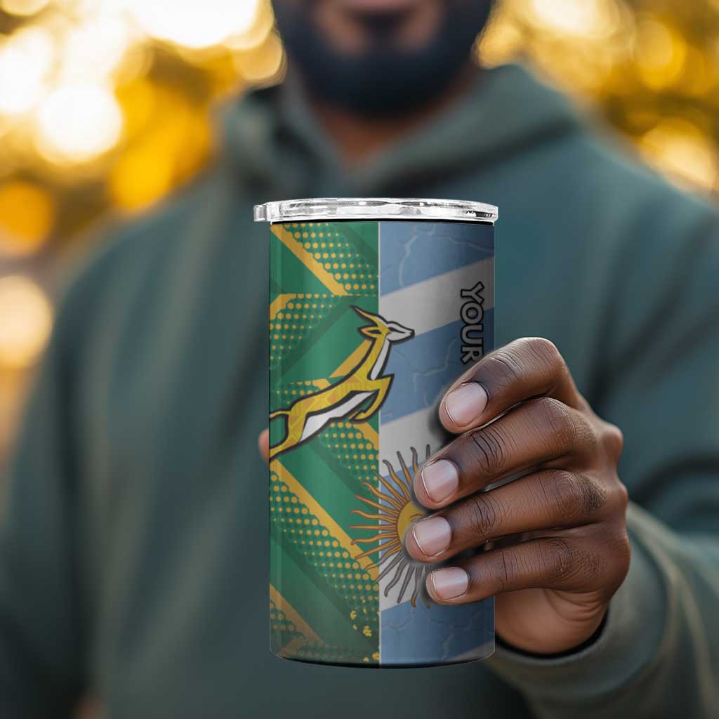 South Africa and Argentina Rugby Personalised 4 in 1 Can Cooler Tumbler Sporty Style