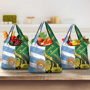 South Africa and Argentina Rugby Grocery Bag Sporty Style