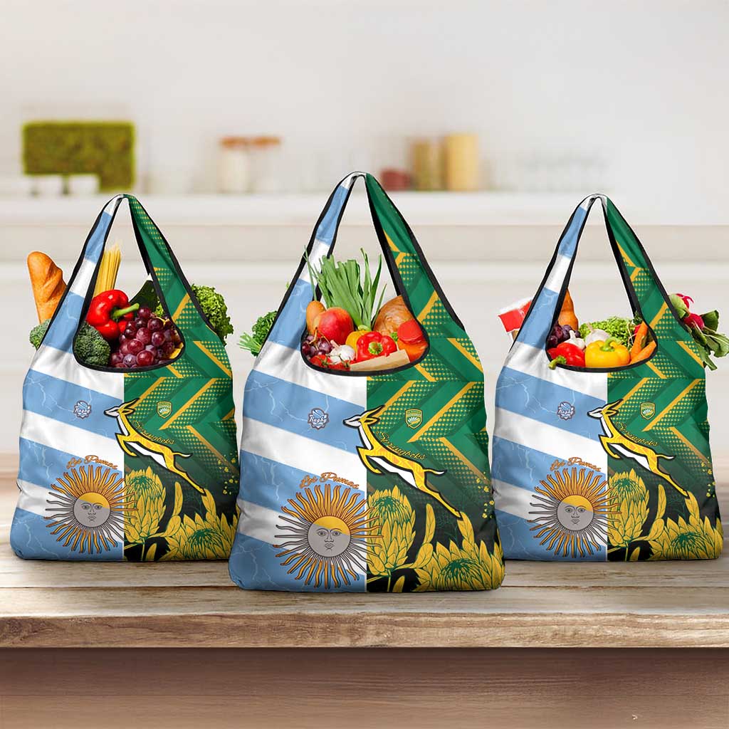 South Africa and Argentina Rugby Grocery Bag Sporty Style