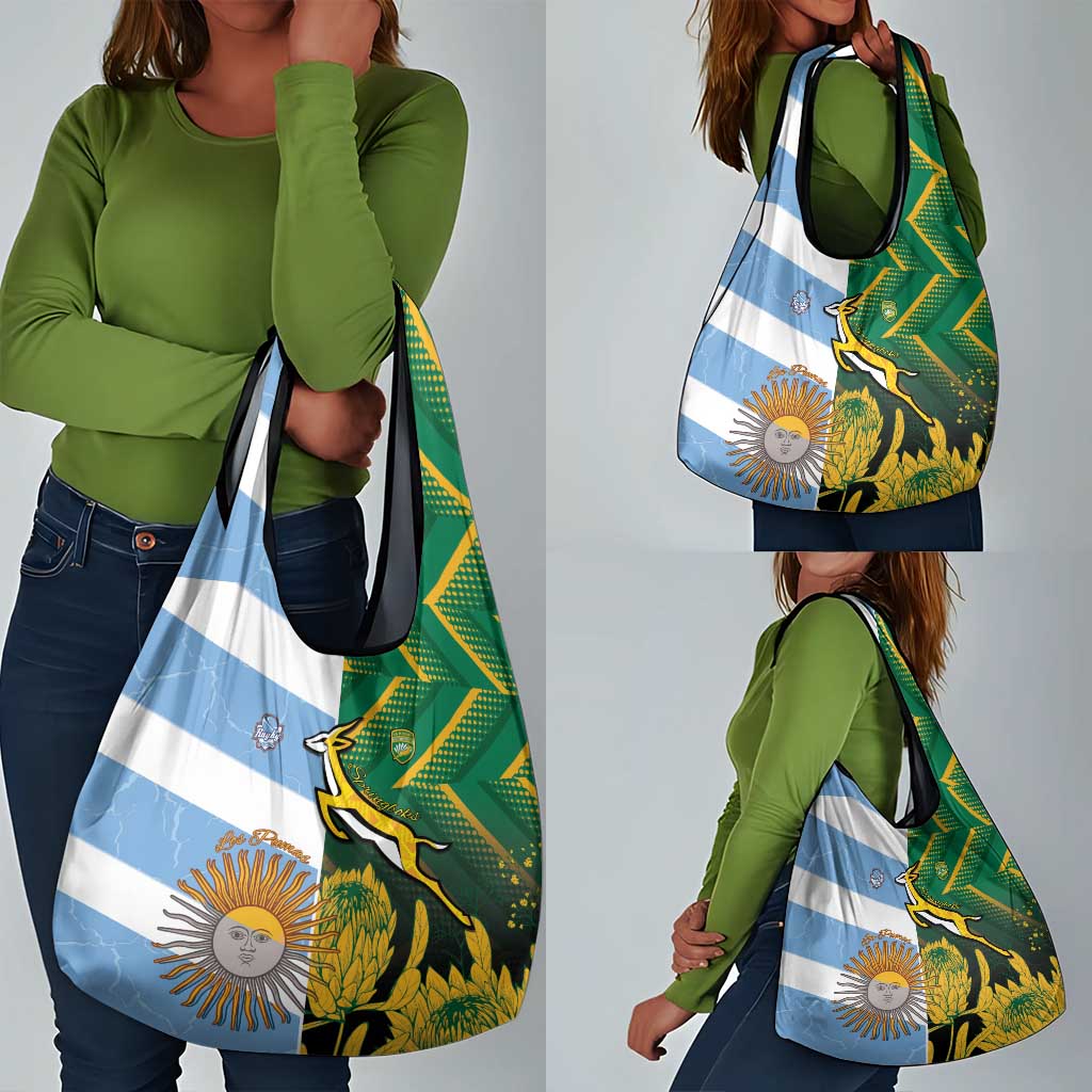 South Africa and Argentina Rugby Grocery Bag Sporty Style