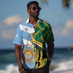 South Africa and Argentina Rugby Personalised Hawaiian Shirt Sporty Style