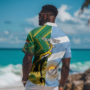 South Africa and Argentina Rugby Personalised Hawaiian Shirt Sporty Style