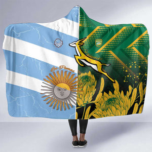 South Africa and Argentina Rugby Hooded Blanket Sporty Style