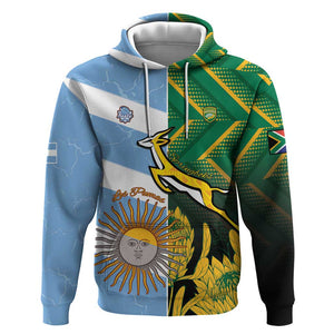 South Africa and Argentina Rugby Personalised Hoodie Sporty Style