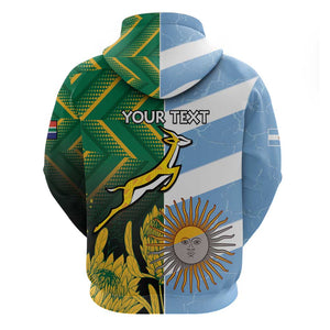 South Africa and Argentina Rugby Personalised Hoodie Sporty Style